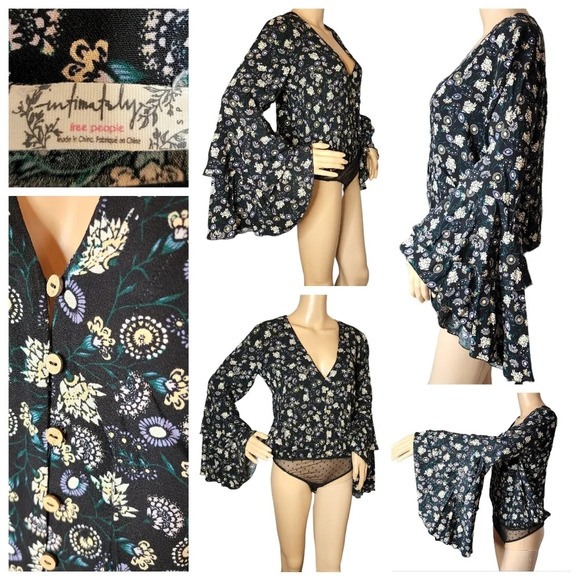 Intimately Free People boho flare sleeve bodysuit. Size Small - Picture 5 of 17